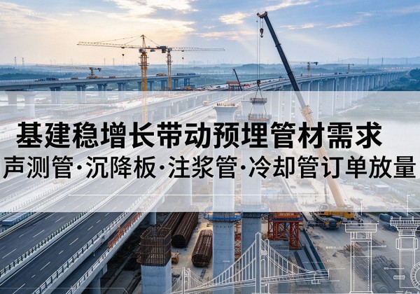 田家庵基建稳增长带动预埋监测管材需求，声测管、沉降板、注浆管订单持续放量
