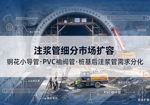 田家庵注浆管细分市场扩容，隧道钢花小导管、PVC 袖阀管、桩基后注浆管需求分化